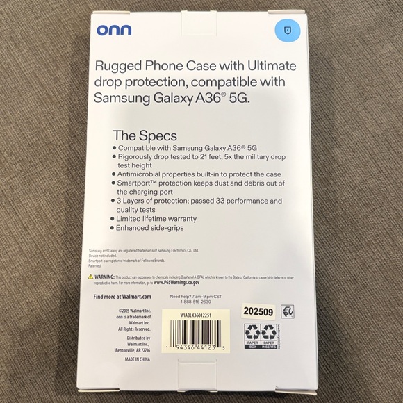 Samsung Galaxy A36 5G Rugged Phone Case by Onn - BRAND NEW!! phones cases black - Picture 4 of 6